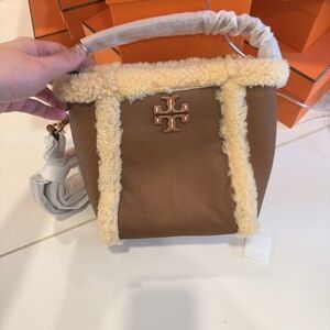 Tory Burch Tan Shearling Shoulder Bag